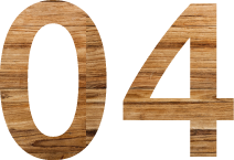 Zahl 0 4 aus Holz